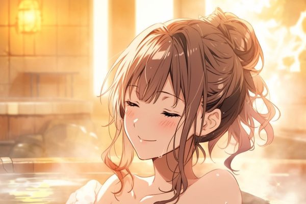 お風呂に入る女の子 AI作成 女子の長風呂