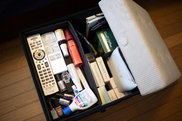 アイリスオーヤマ 収納スツールボックス ベッドサイドテーブル