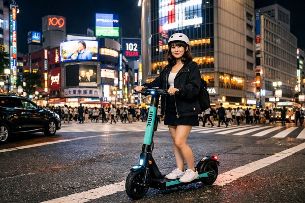 LUUP 電動キックボード 特小原付 夜の渋谷